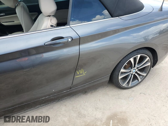 2017 BMW 2 Series 230i with VIN WBA2K9C34HV647350, listed as a Copart auction lot 74210834 with 24,412 mi miles and Non repairable. Bid and sale history available at DreamBid. Image 12.