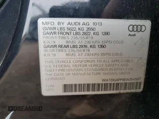 2014 Audi Q5 Premium Plus z VIN WA1DGAFP8EA054567, wystawiony jako Copart lot #55564405 z przebiegiem 129 636 mil mil oraz Szkoda całkowita • Salvage title. Historia ofert i sprzedaży dostępna na DreamBid. Obrazek 12.