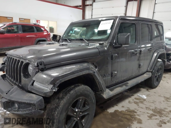 2020 Jeep Wrangler Unlimited Sahara with VIN 1C4HJXEN8LW293757, listed as a IAAI auction lot 41435340 with 28,385 mi miles. Bid and sale history available at carsss.com. Image 17.