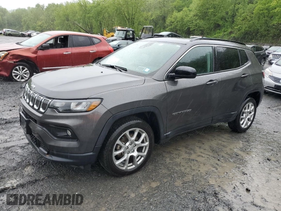 2022 Jeep Compass Latitude Lux with VIN 3C4NJDFB7NT181210, listed as a Copart auction lot 56171175 with 42,794 mi miles and Salvage title. Bid and sale history available at DreamBid. Image 1.