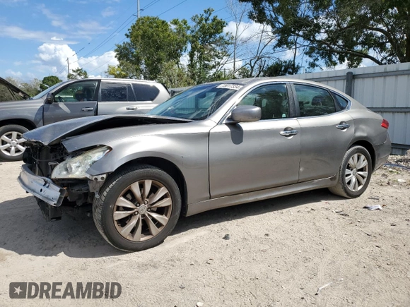 2011 Infiniti M37 with VIN JN1BY1AR9BM370205, listed as a Copart auction lot 73017334 with 166,301 mi miles and Salvage Title. Bid and sale history available at carsss.com. Image 1.