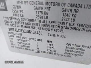 2013 Chevrolet Equinox LT with VIN 2GNALDEK5D6135430, listed as a IAAI auction lot 41712800 with 187,091 mi miles. Bid and sale history available at carsss.com. Image 9.