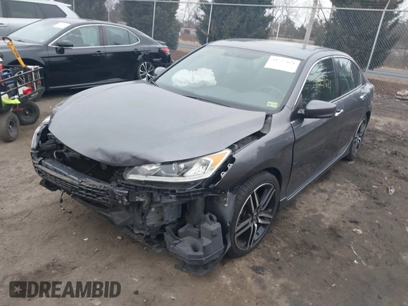 2017 Honda Accord Sport with VIN 1HGCR2F59HA077331, listed as a IAAI auction lot 41727621 with 254,635 mi miles. Bid and sale history available at carsss.com. Image 2.