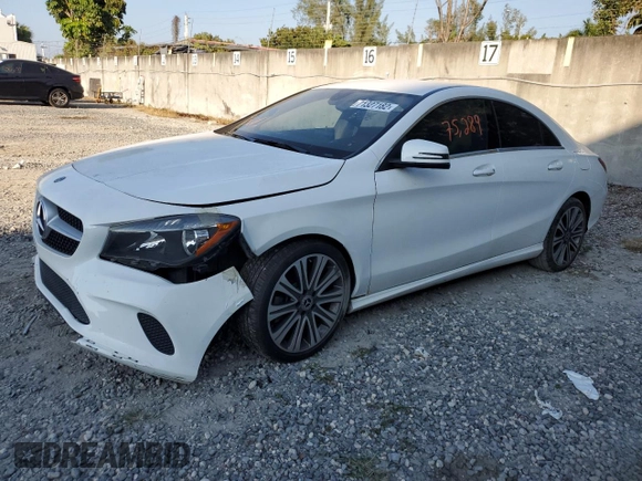 2018 Mercedes-Benz CLA 250 with VIN WDDSJ4EB6JN676759, listed as a Copart auction lot 71327182 with 75,289 mi miles and . Bid and sale history available at DreamBid. Image 1.