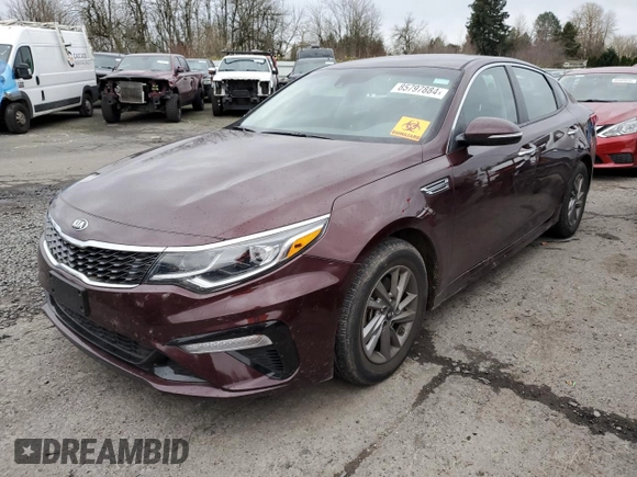 2020 Kia Optima SE with VIN 5XXGT4L37LG422160, listed as a Copart auction lot 85797884 with 10,280 mi miles and Salvage title. Bid and sale history available at DreamBid. Image 1.
