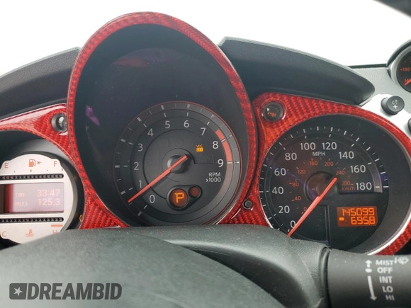 2009 Nissan 370Z Touring with VIN JN1AZ44E89M409220, listed as a Copart auction lot 43701504 with 145,099 mi miles and Salvage Title. Bid and sale history available at carsss.com. Image 9.