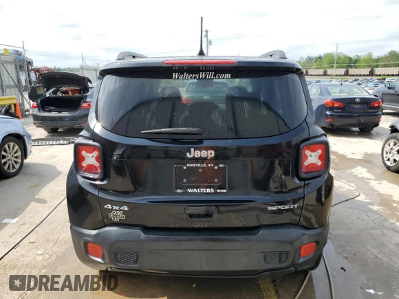 2018 Jeep Renegade Sport with VIN ZACCJBAB6JPH56241, listed as a Copart auction lot 54139495 with 152,693 mi miles and Salvage title. Bid and sale history available at DreamBid. Image 6.