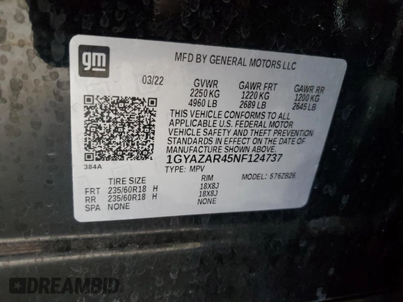 2022 Cadillac XT4 FWD Luxury z VIN 1GYAZAR45NF124737, wystawiony jako Copart lot #53164135 z przebiegiem 41 344 mil mil oraz Szkoda całkowita • Salvage title. Historia ofert i sprzedaży dostępna na DreamBid. Obrazek 15.