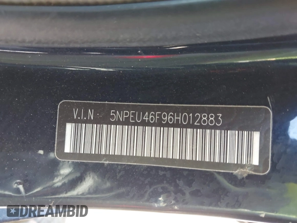 2006 Hyundai Sonata GLS with VIN 5NPEU46F96H012883, listed as a IAAI auction lot 41889359 with 174,518 mi miles and . Bid and sale history available at DreamBid. Image 9.