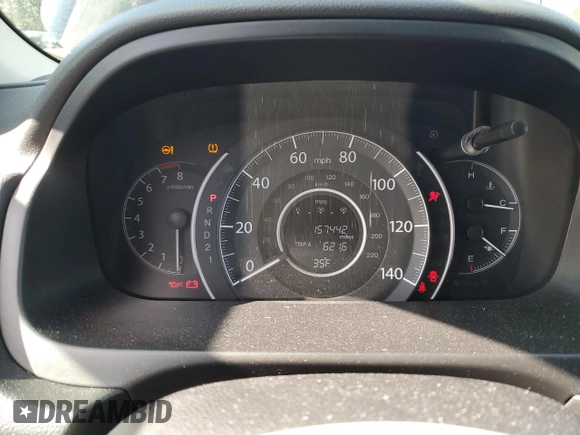 2014 Honda CR-V EX with VIN 2HKRM4H51EH646340, listed as a Copart auction lot 52312025 with 157,442 mi miles and Salvage Title. Bid and sale history available at carsss.com. Image 9.