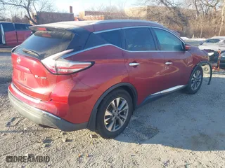 2015 Nissan Murano S with VIN 5N1AZ2MH6FN242983, listed as a IAAI auction lot 41580713 with 109,630 mi miles. Bid and sale history available at carsss.com. Image 4.