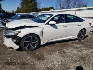 2018 Honda Accord Sedan Sport 1.5T with VIN 1HGCV1F34JA150034, listed as a Copart auction lot 45454355 with 173,698 mi miles and Salvage Title. Bid and sale history available at carsss.com. Image 1.