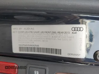 2017 Audi A4 Prestige with VIN WAUFNAF45HN062548, listed as a Copart auction lot 85159044 with 135,812 mi miles and Salvage Title. Bid and sale history available at carsss.com. Image 14.