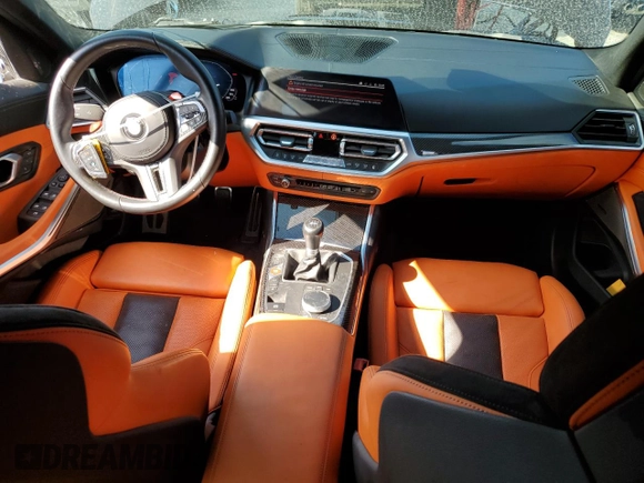 2022 BMW M3 with VIN WBS53AY0XNFL73101, listed as a Copart auction lot 75483164 with 12,889 mi miles and Salvage Title. Bid and sale history available at carsss.com. Image 8.