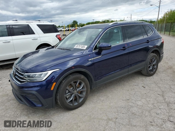 2023 Volkswagen Tiguan SE with VIN 3VVNB7AX4PM132188, listed as a Copart auction lot 55757405 with 23,698 mi miles and Salvage title. Bid and sale history available at DreamBid. Image 1.