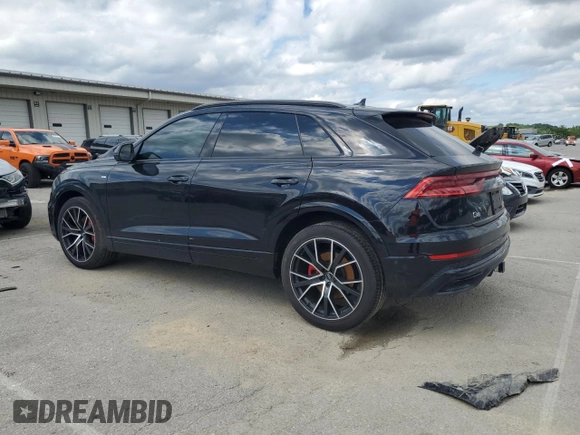 2020 Audi Q8 Prestige z VIN WA1FVAF16LD005292, wystawiony jako Copart lot #57674325 z przebiegiem 62 874 mil mil oraz Szkoda całkowita • Salvage title. Historia ofert i sprzedaży dostępna na DreamBid. Obrazek 2.