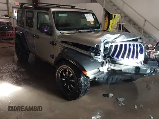 2018 Jeep Wrangler Unlimited Sport S with VIN 1C4HJXDN9JW248860, listed as a IAAI auction lot 41342181 with 91,840 mi miles and . Bid and sale history available at DreamBid. Image 1.