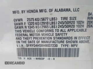 2017 Acura MDX w/Technology Pkg with VIN 5FRYD4H5XHB037230, listed as a IAAI auction lot 41695097 with 79,109 mi miles. Bid and sale history available at carsss.com. Image 9.