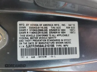 2010 Honda Accord Crosstour EX-L with VIN 5J6TF2H59AL010186, listed as a Copart auction lot 79893584 with 144,792 mi miles and Salvage Title. Bid and sale history available at carsss.com. Image 15.