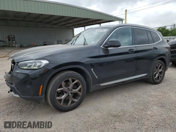 2022 BMW X3 sDrive30i with VIN WBX47DP08NN141941, listed as a Copart auction lot 51334725 with 62,751 mi miles and Clean Title. Bid and sale history available at DreamBid. Image 1.