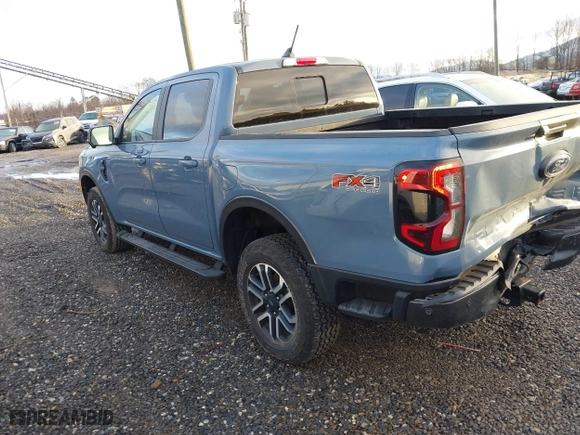 2024 Ford Ranger LARIAT with VIN 1FTER4KH7RLE02681, listed as a IAAI auction lot 41045878 with 10,527 mi miles. Bid and sale history available at carsss.com. Image 3.