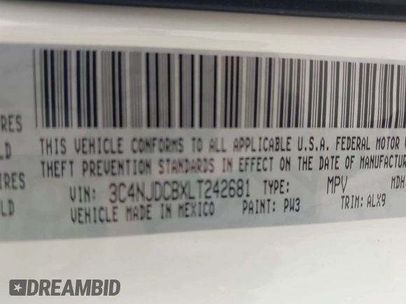 2020 Jeep Compass Limited с VIN 3C4NJDCBXLT242681, выставлен на аукционе IAAI как лот 42481616 с пробегом 40 988 миль миль и . История ставок и продаж доступна на DreamBid. Изображение 9.