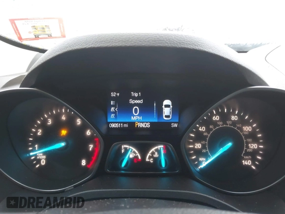2017 Ford Escape S with VIN 1FMCU0F76HUE83497, listed as a IAAI auction lot 41868513 with 90,511 mi miles. Bid and sale history available at carsss.com. Image 7.