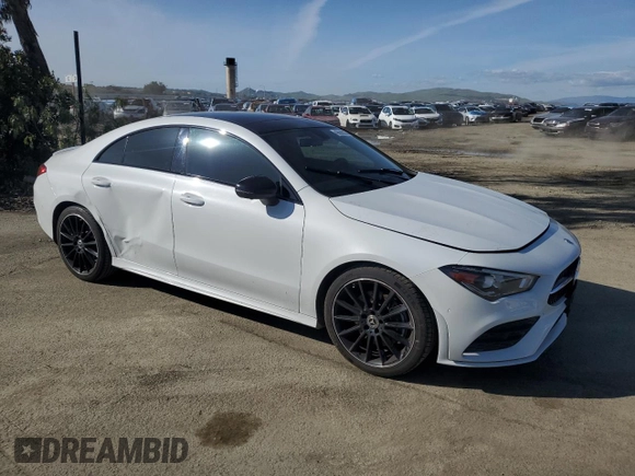 2020 Mercedes-Benz CLA 250 with VIN WDD5J4GB8LN062535, listed as a Copart auction lot 49666095 with 60,088 mi miles and Salvage Title. Bid and sale history available at DreamBid. Image 4.