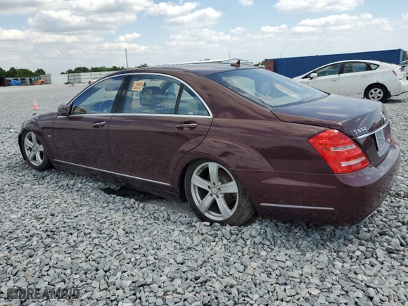 2012 Mercedes-Benz S-Class S 550 with VIN WDDNG7DB9CA439191, listed as a Copart auction lot 53827915 with 0 mi miles and Clean Title. Bid and sale history available at carsss.com. Image 2.