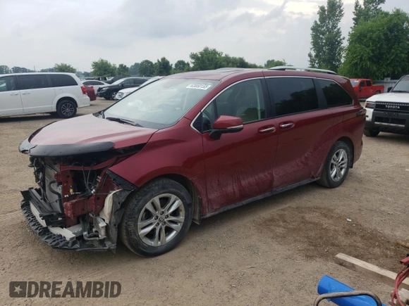 2022 Toyota Sienna LE with VIN 5TDGSKFC0NS067689, listed as a Copart auction lot 63850155 with 75,852 mi miles and Salvage title. Bid and sale history available at DreamBid. Image 1.