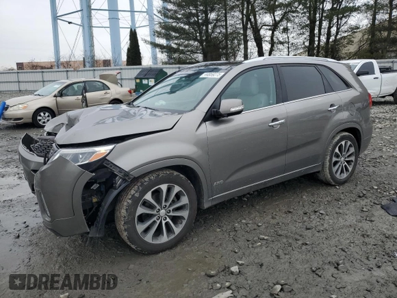 2014 Kia Sorento SX with VIN 5XYKWDA70EG432406, listed as a Copart auction lot 44859275 with 129,610 mi miles and Salvage Title. Bid and sale history available at carsss.com. Image 1.