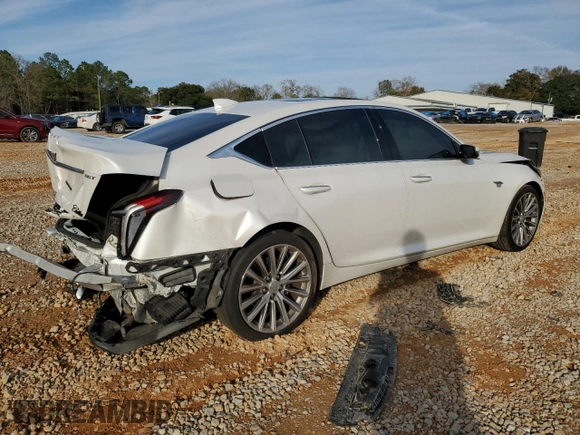 2021 Cadillac CT5 Premium Luxury with VIN 1G6DN5RK2M0125904, listed as a Copart auction lot 42701785 with 76,215 mi miles and Salvage title. Bid and sale history available at DreamBid. Image 3.