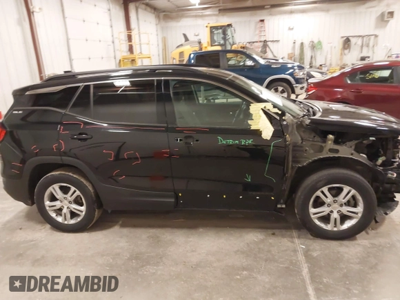2018 GMC Terrain SLE with VIN 3GKALMEV5JL344701, listed as a IAAI auction lot 41826919 with 107,557 mi miles. Bid and sale history available at carsss.com. Image 13.