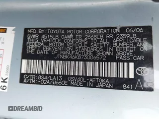 2007 Toyota Camry LE with VIN JTNBK46K873006572, listed as a IAAI auction lot 42083419 with 203,605 mi miles and . Bid and sale history available at DreamBid. Image 9.