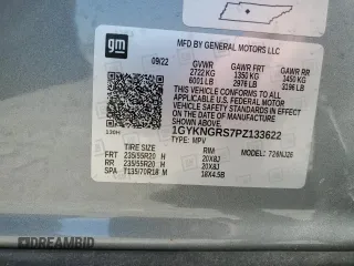 2023 Cadillac XT5 AWD Sport with VIN 1GYKNGRS7PZ133622, listed as a Copart auction lot 48342095 with 63,008 mi miles and Salvage title. Bid and sale history available at DreamBid. Image 12.