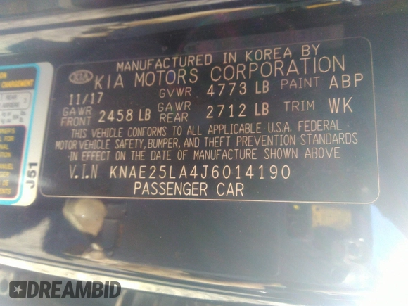 2018 Kia Stinger Premium with VIN KNAE25LA4J6014190, listed as a IAAI auction lot 41163976 with 67,976 mi miles. Bid and sale history available at carsss.com. Image 9.