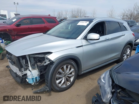 2019 Infiniti QX50 Luxe with VIN 3PCAJ5M37KF148220, listed as a IAAI auction lot 41881786 with 34,606 mi miles and . Bid and sale history available at DreamBid. Image 20.