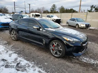 2018 Kia Stinger GT with VIN KNAE35LC0J6039182, listed as a Copart auction lot 41696565 with 57,053 mi miles and Salvage Title. Bid and sale history available at carsss.com. Image 4.