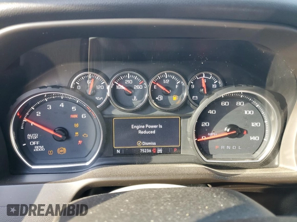 2020 Chevrolet Silverado 1500 LT Trail Boss with VIN 3GCPYFEDXLG138828, listed as a Copart auction lot 46811095 with 75,236 mi miles and Salvage Title. Bid and sale history available at carsss.com. Image 9.