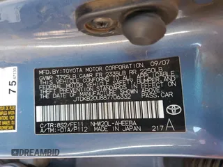 2008 Toyota Prius z VIN JTDKB20U887706332, wystawiony jako Copart lot #57947805 z przebiegiem Nie podano mil oraz Czysty tytuł • Clean title. Historia ofert i sprzedaży dostępna na DreamBid. Obrazek 12.
