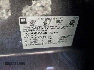 2016 Chevrolet Suburban LT with VIN 1GNSKHKC3GR430434, listed as a Copart auction lot 44408215 with 304,773 mi miles and Salvage Title. Bid and sale history available at DreamBid. Image 13.