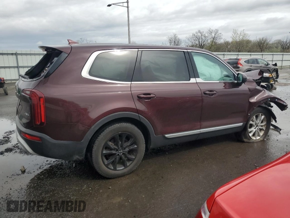 2021 Kia Telluride LX with VIN 5XYP2DHC8MG160478, listed as a Copart auction lot 51707445 with 52,934 mi miles and Salvage title. Bid and sale history available at DreamBid. Image 3.