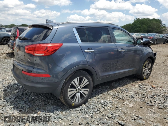 2014 Kia Sportage EX with VIN KNDPCCAC2E7629547, listed as a Copart auction lot 61255755 with 86,324 mi miles and Salvage title. Bid and sale history available at DreamBid. Image 3.