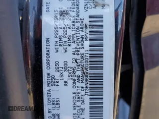 1997 Toyota 4Runner SR5 z VIN JT3HN86RXV0100711, wystawiony jako Copart lot #56483995 z przebiegiem 184 667 mil mil oraz Szkoda całkowita • Salvage title. Historia ofert i sprzedaży dostępna na DreamBid. Obrazek 13.