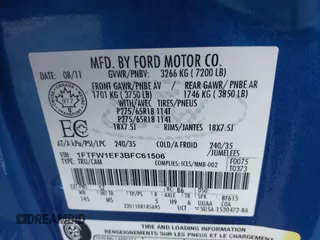 2011 Ford F-150 XL z VIN 1FTFW1EF3BFC61506, wystawiony jako IAAI lot #42455981 z przebiegiem 172 874 mil mil oraz . Historia ofert i sprzedaży dostępna na DreamBid. Obrazek 9.