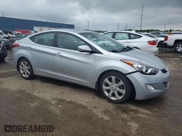 2013 Hyundai Elantra Limited z VIN 5NPDH4AE1DH268737, wystawiony jako Copart lot #56533965 z przebiegiem 77 637 mil mil oraz Czysty tytuł • Clean title. Historia ofert i sprzedaży dostępna na DreamBid. Obrazek 4.