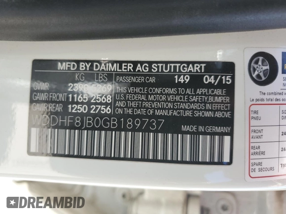 2016 Mercedes-Benz E 350 Luxury with VIN WDDHF8JB0GB189737, listed as a Copart auction lot 52492805 with 161,916 mi miles and Salvage Title. Bid and sale history available at DreamBid. Image 12.