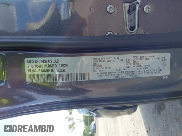2021 Jeep Cherokee Latitude Plus with VIN 1C4PJMLB6MD117029, listed as a IAAI auction lot 42167039 with 68,717 mi miles and . Bid and sale history available at DreamBid. Image 9.