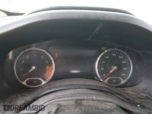 2016 Jeep Renegade Limited with VIN ZACCJBDT8GPC60046, listed as a Copart auction lot 60529055 with 110,282 mi miles and Salvage title. Bid and sale history available at DreamBid. Image 9.