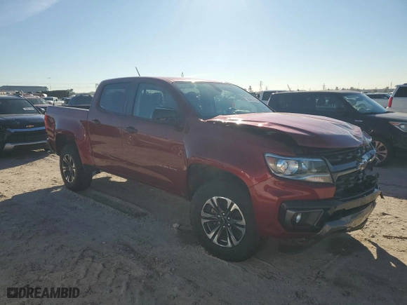 2021 Chevrolet Colorado 2WD Z71 with VIN 1GCGSDEN8M1222192, listed as a Copart auction lot 84914784 with 77,941 mi miles and Salvage Title. Bid and sale history available at carsss.com. Image 4.